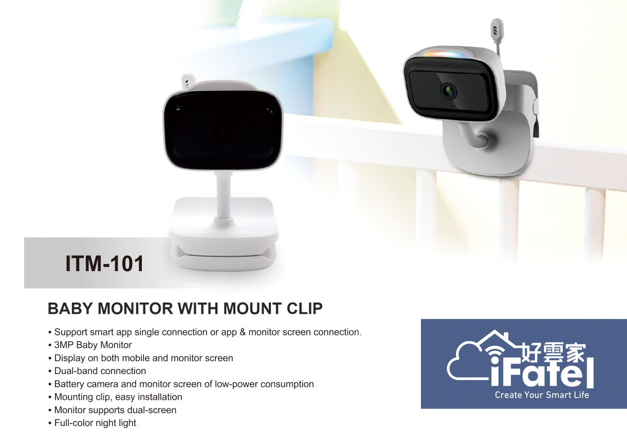 Baby Monitor Mount Clip/Indoor PT WiFi Camera